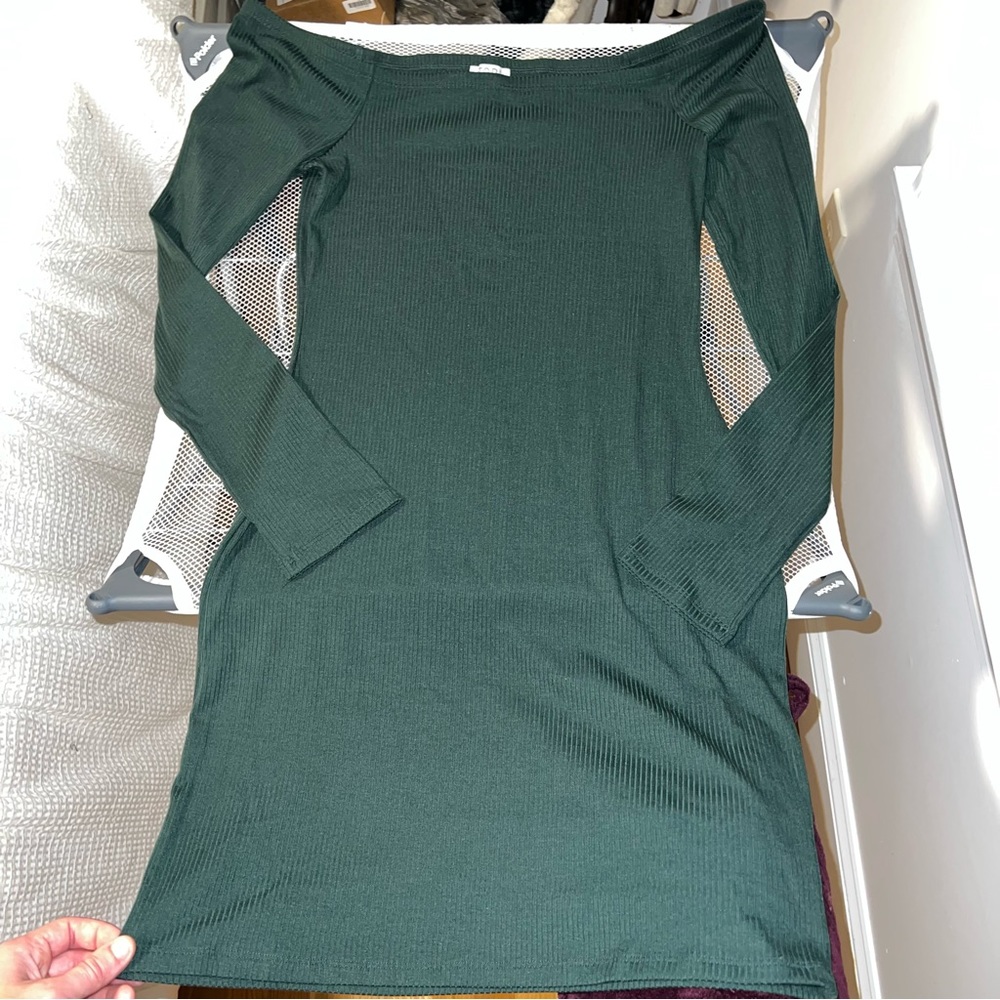 Off the Shoulder Ribbed Dress
